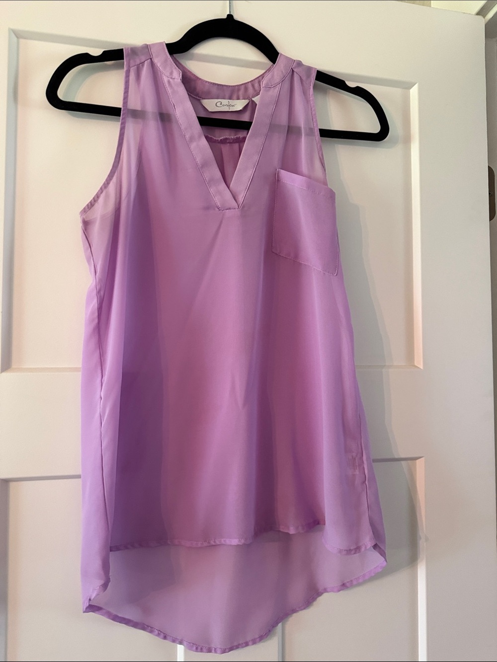 Curfew Pastel Lavender Sleeveless Top